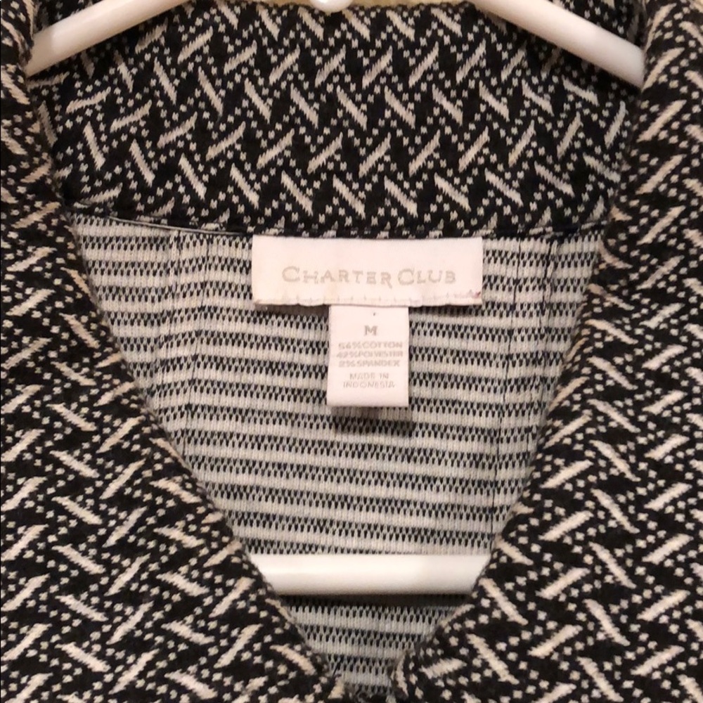 {Charter Club} -Size M- Black and White jacket - Picture 2 of 4